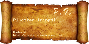 Pinczker Iringó névjegykártya