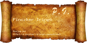 Pinczker Iringó névjegykártya